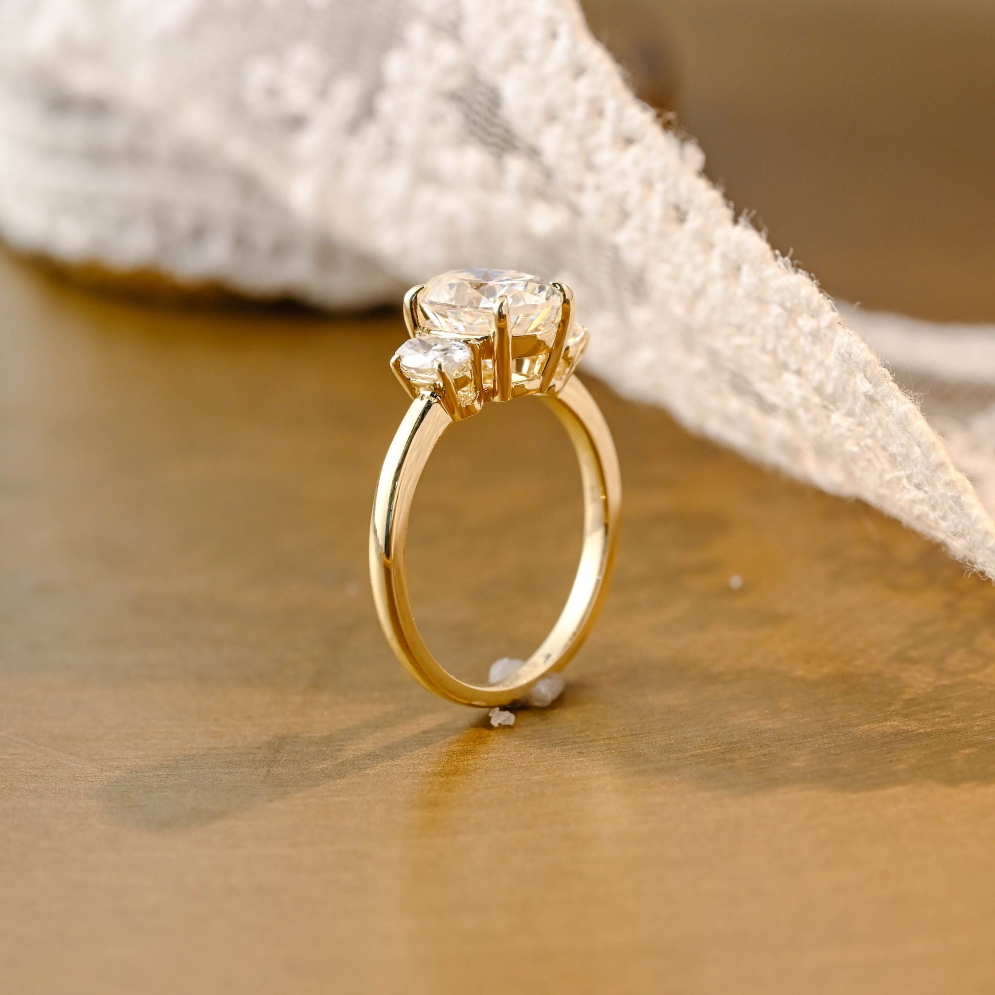 2 CT Emerald Pave Moissanite Engagement Ring