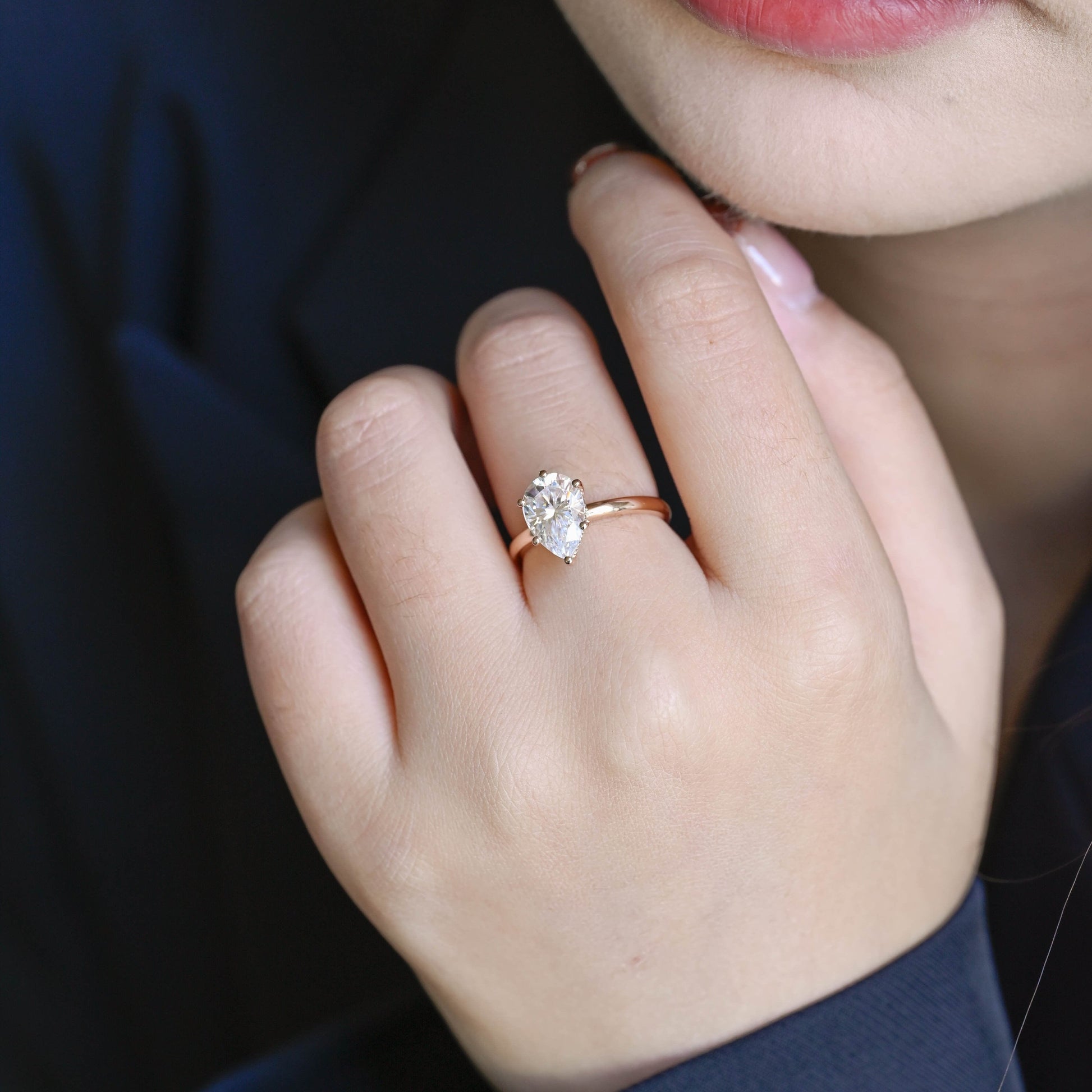 2 CT Emerald Pave Moissanite Engagement Ring
