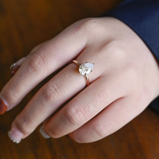 2 CT Emerald Pave Moissanite Engagement Ring