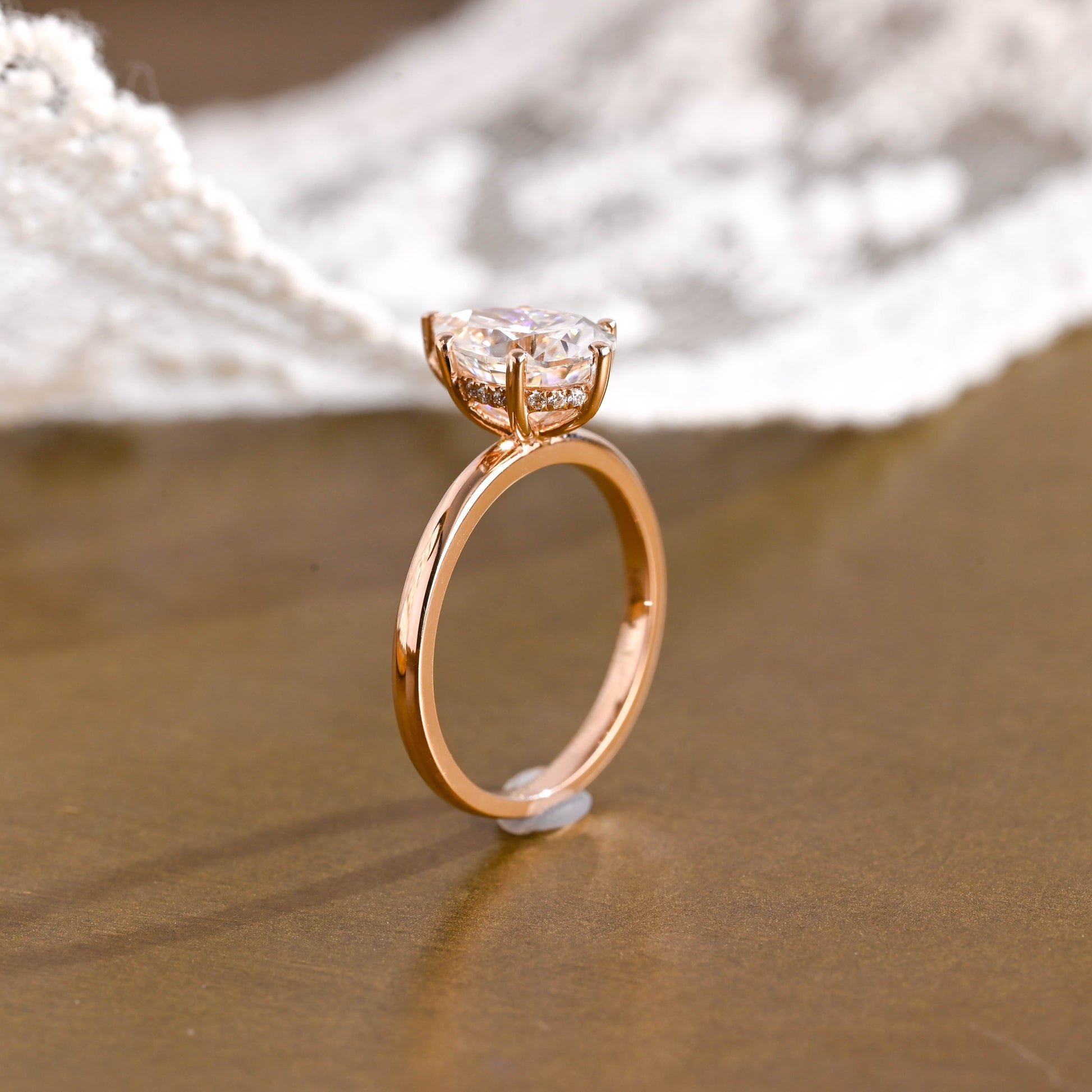 2 CT Emerald Pave Moissanite Engagement Ring