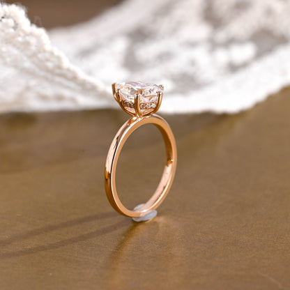 2 CT Emerald Pave Moissanite Engagement Ring