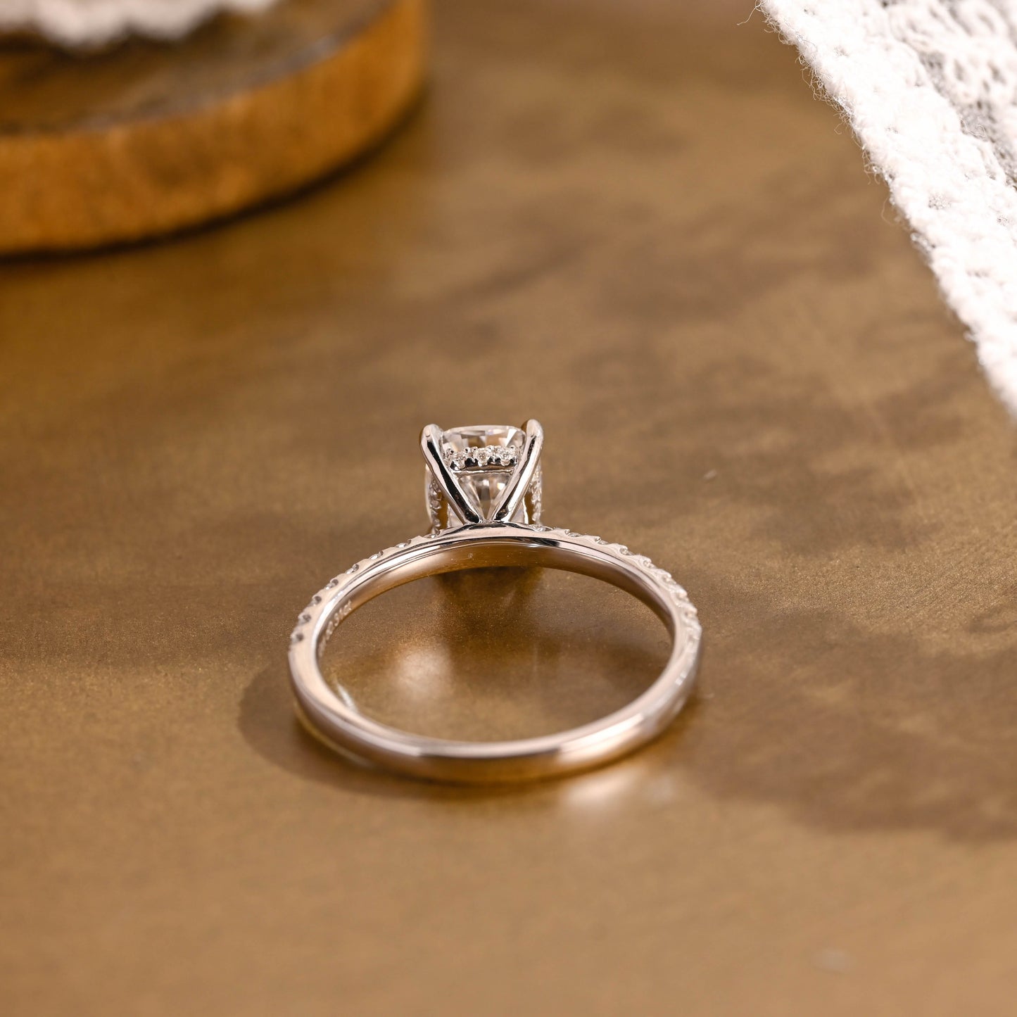 2 CT Emerald Pave Moissanite Engagement Ring