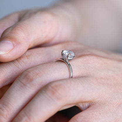 2 CT Emerald Pave Moissanite Engagement Ring
