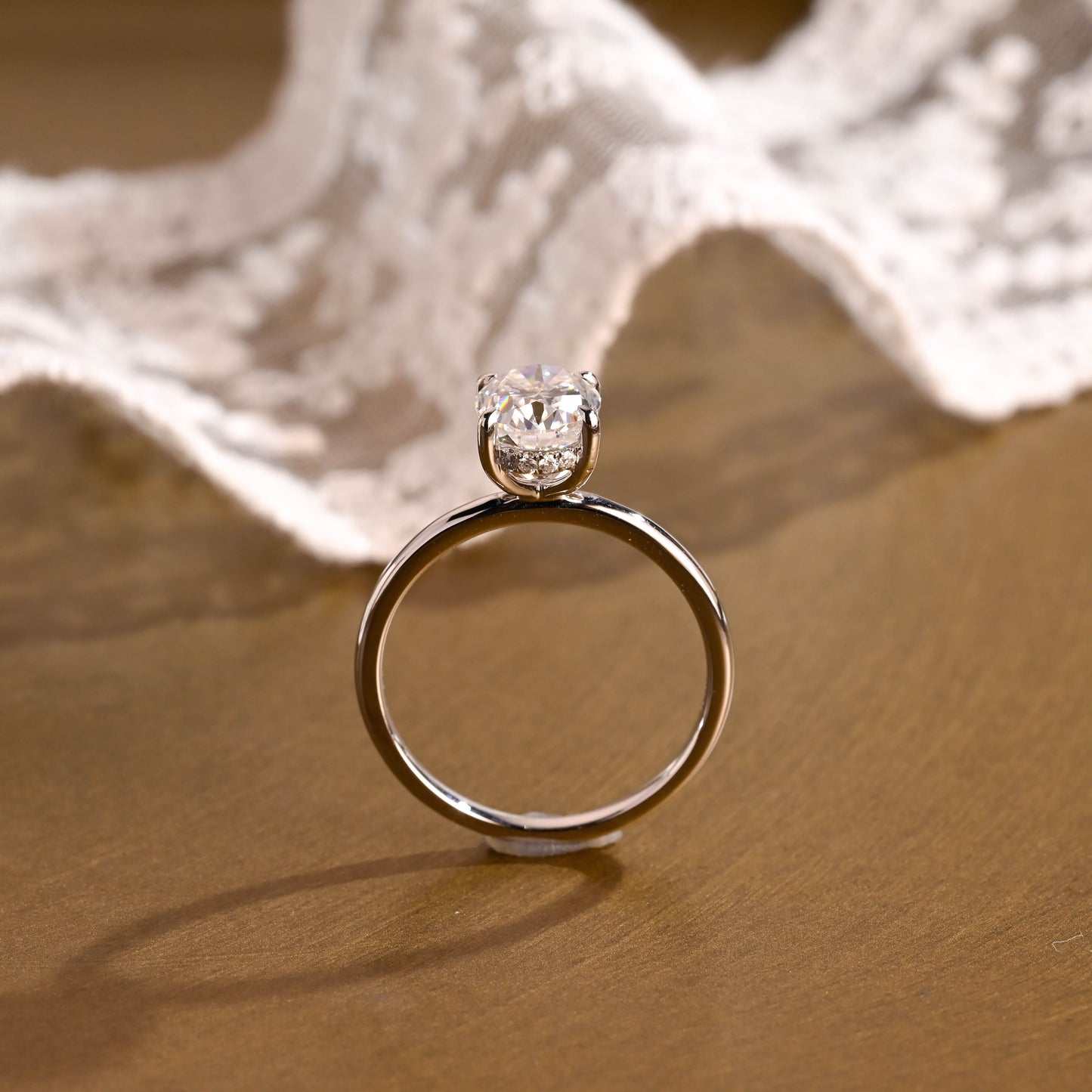 2 CT Emerald Pave Moissanite Engagement Ring