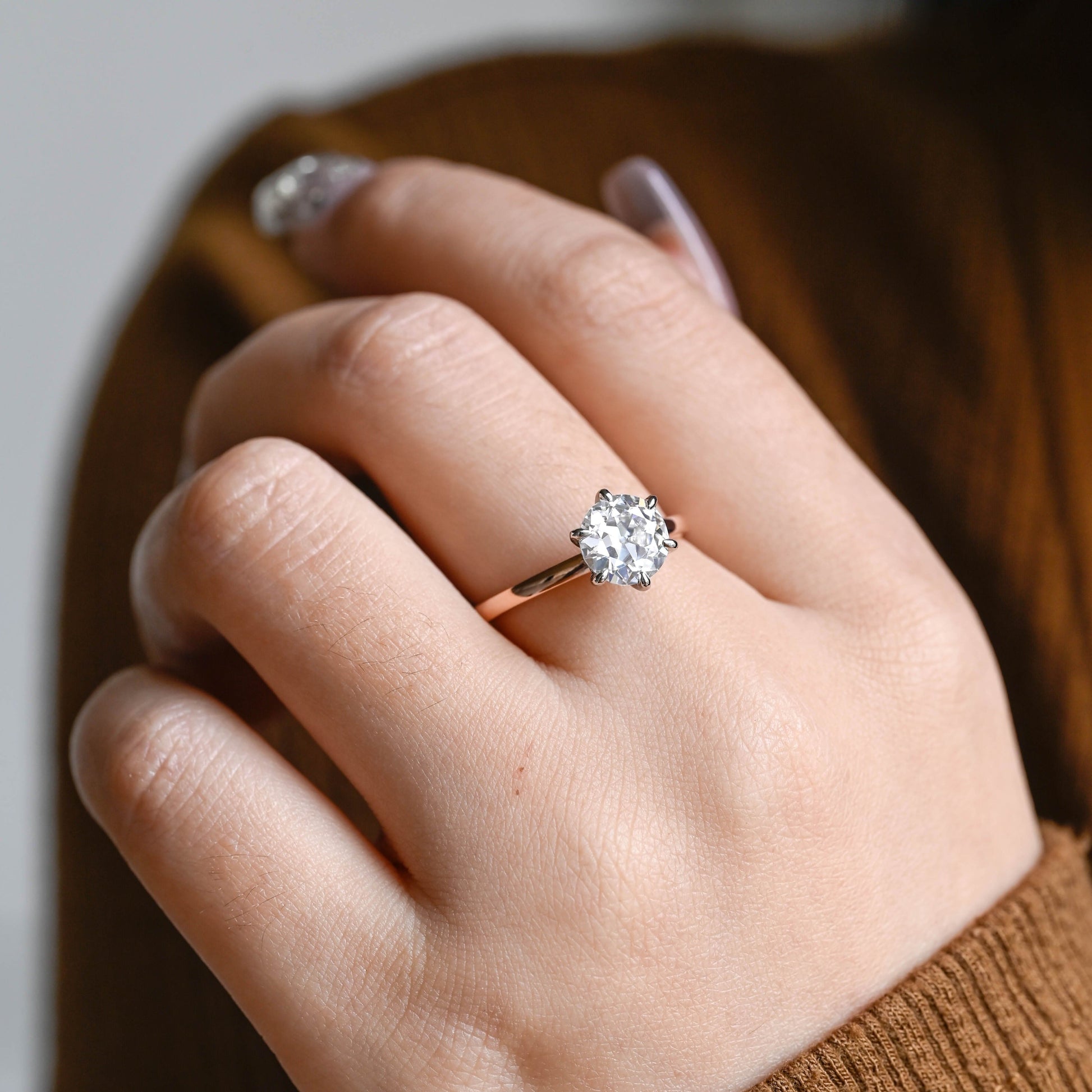 2 CT Emerald Pave Moissanite Engagement Ring