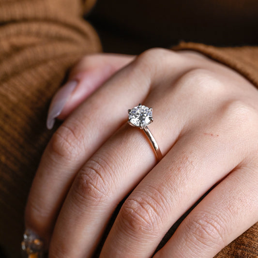 2 CT Emerald Pave Moissanite Engagement Ring