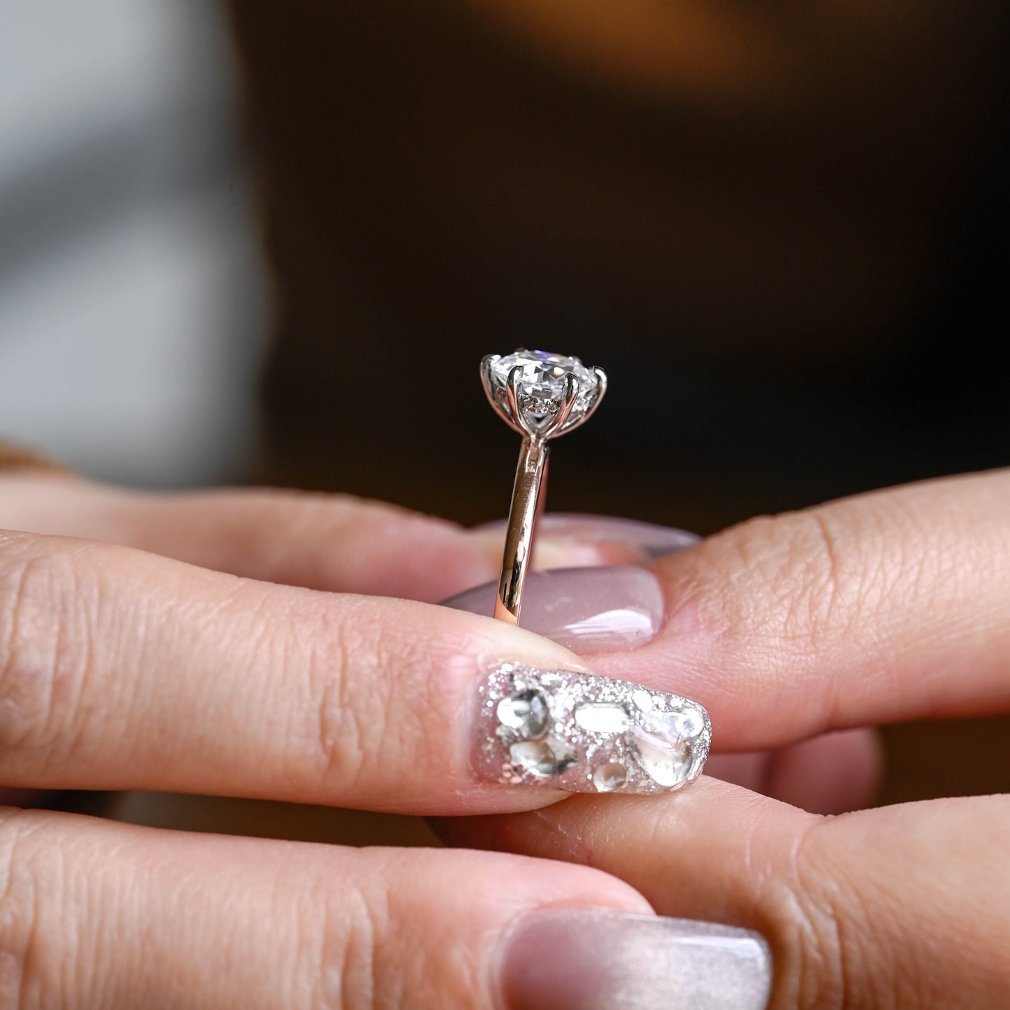2 CT Emerald Pave Moissanite Engagement Ring