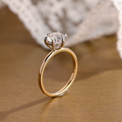 2 CT Emerald Pave Moissanite Engagement Ring