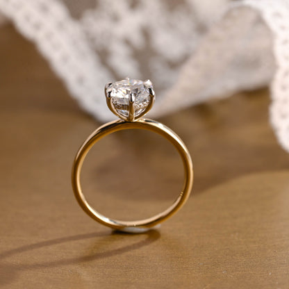 2 CT Emerald Pave Moissanite Engagement Ring