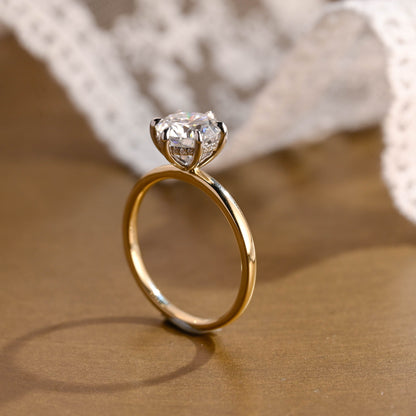 2 CT Emerald Pave Moissanite Engagement Ring