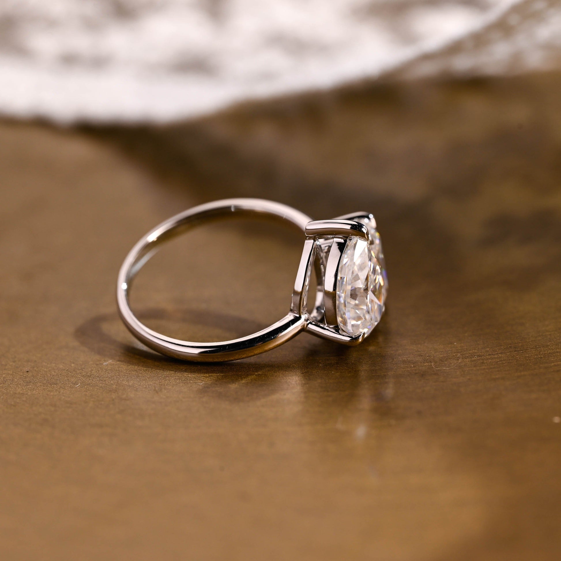 2 CT Emerald Pave Moissanite Engagement Ring