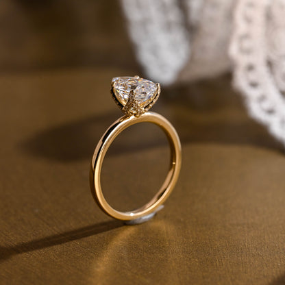 2 CT Emerald Pave Moissanite Engagement Ring