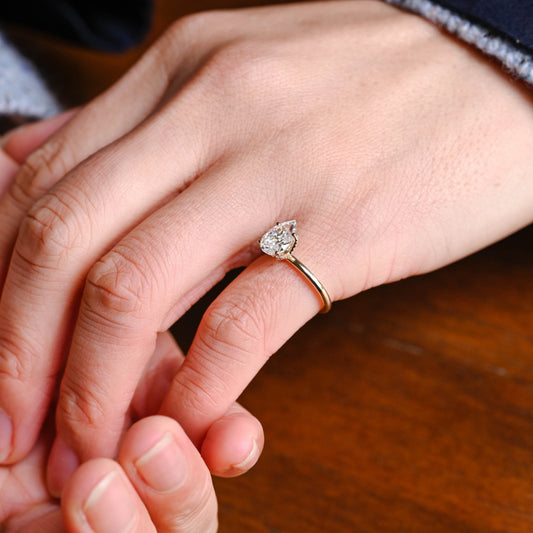 2 CT Emerald Pave Moissanite Engagement Ring
