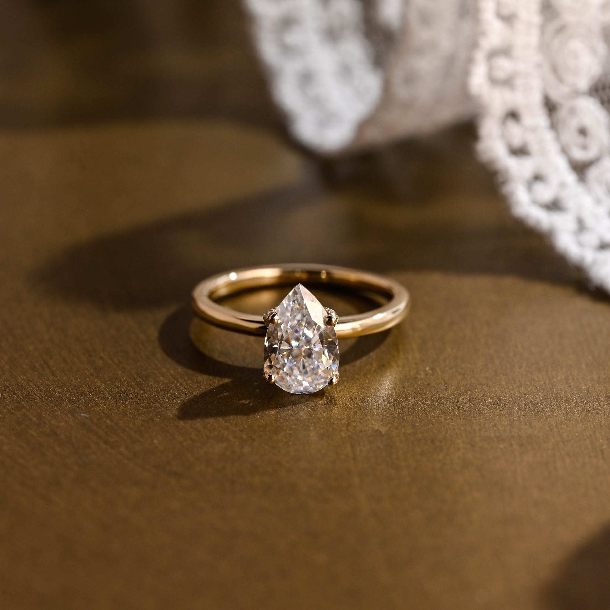 2 CT Emerald Pave Moissanite Engagement Ring