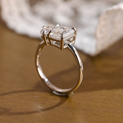 2 CT Emerald Pave Moissanite Engagement Ring