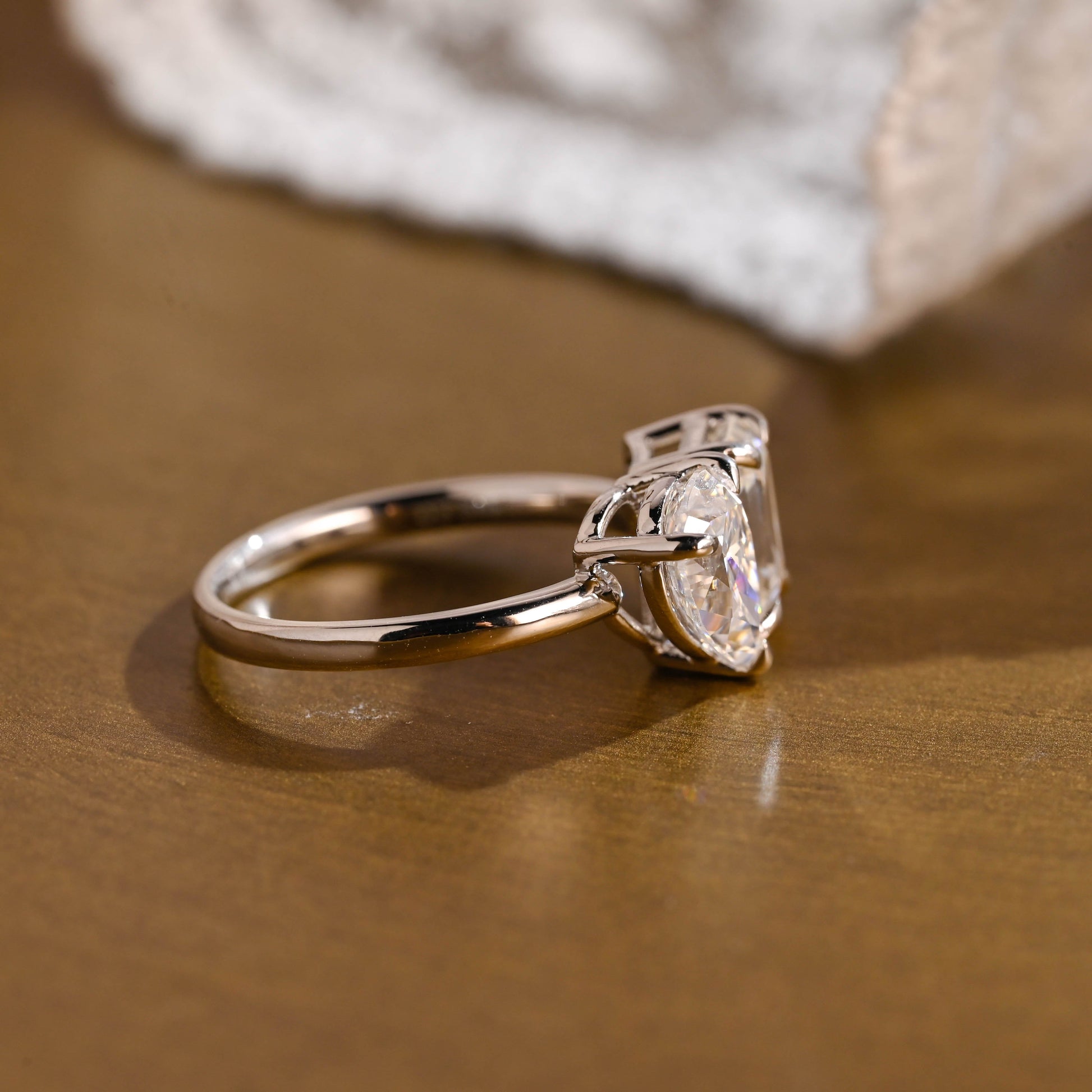 2 CT Emerald Pave Moissanite Engagement Ring