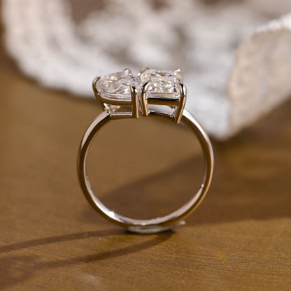 2 CT Emerald Pave Moissanite Engagement Ring