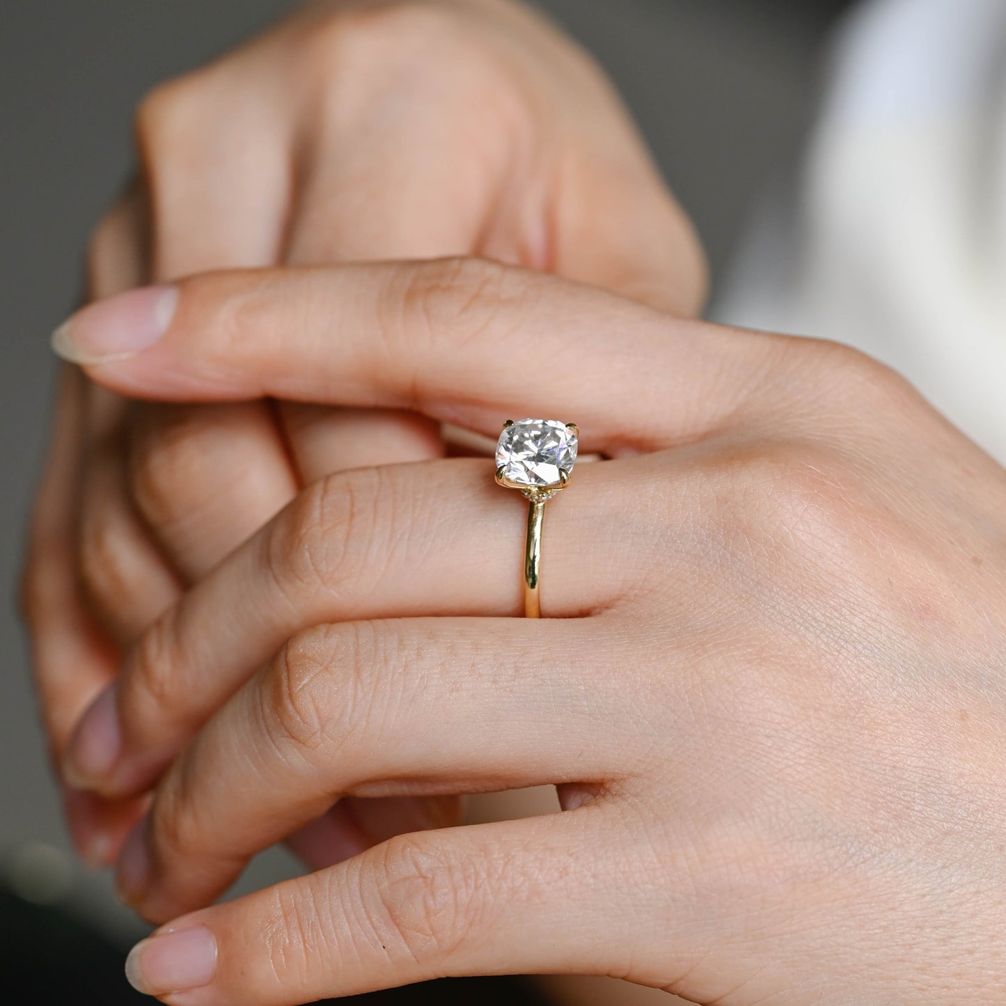 2 CT Emerald Pave Moissanite Engagement Ring