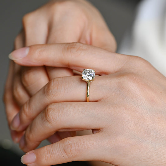 2 CT Emerald Pave Moissanite Engagement Ring
