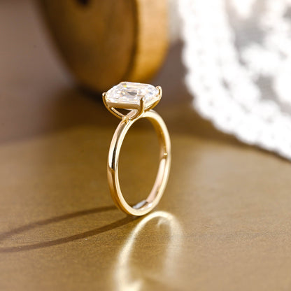 2 CT Emerald Pave Moissanite Engagement Ring