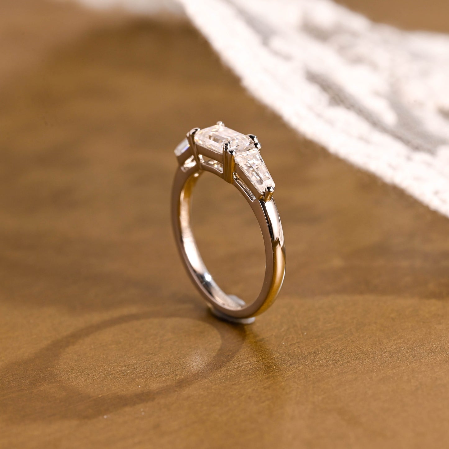 2 CT Emerald Pave Moissanite Engagement Ring
