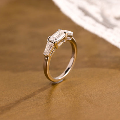 2 CT Emerald Pave Moissanite Engagement Ring