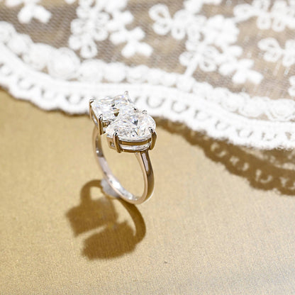 2 CT Emerald Pave Moissanite Engagement Ring