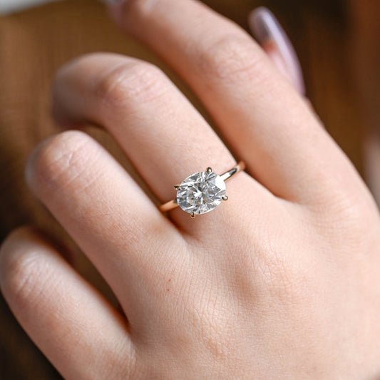 2 CT Emerald Pave Moissanite Engagement Ring