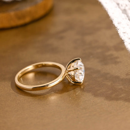2 CT Emerald Pave Moissanite Engagement Ring