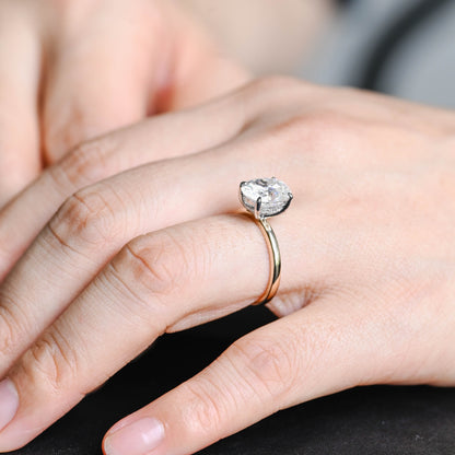 2 CT Emerald Pave Moissanite Engagement Ring