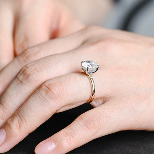 2 CT Emerald Pave Moissanite Engagement Ring