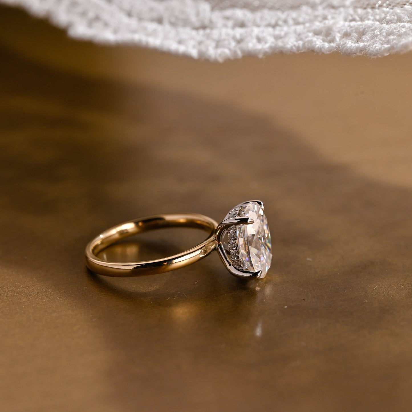2 CT Emerald Pave Moissanite Engagement Ring