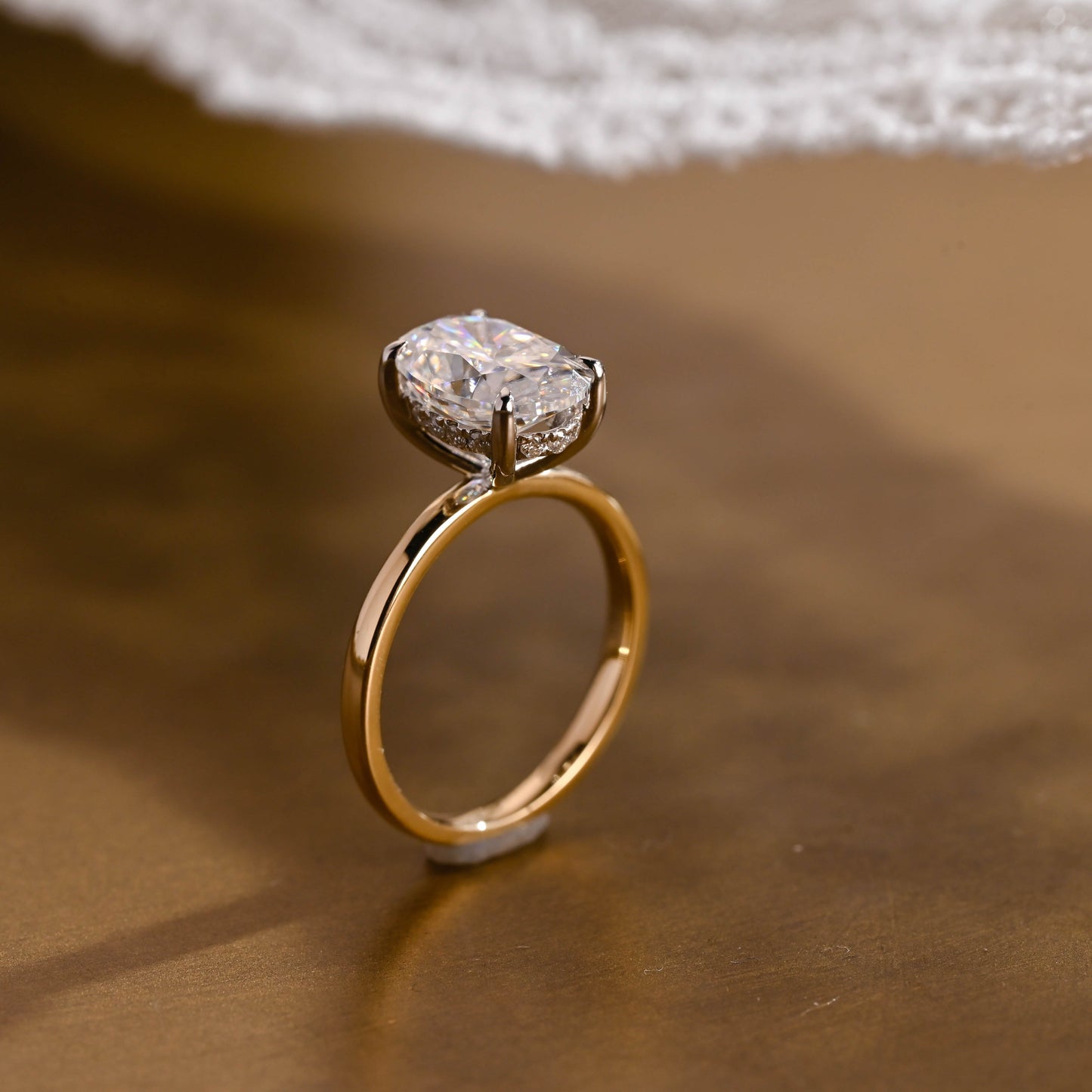 2 CT Emerald Pave Moissanite Engagement Ring