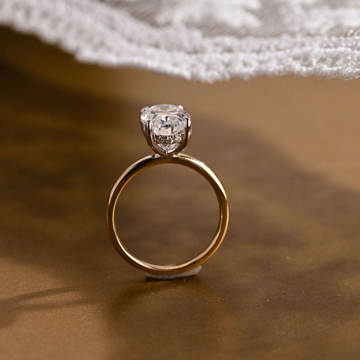 2 CT Emerald Pave Moissanite Engagement Ring