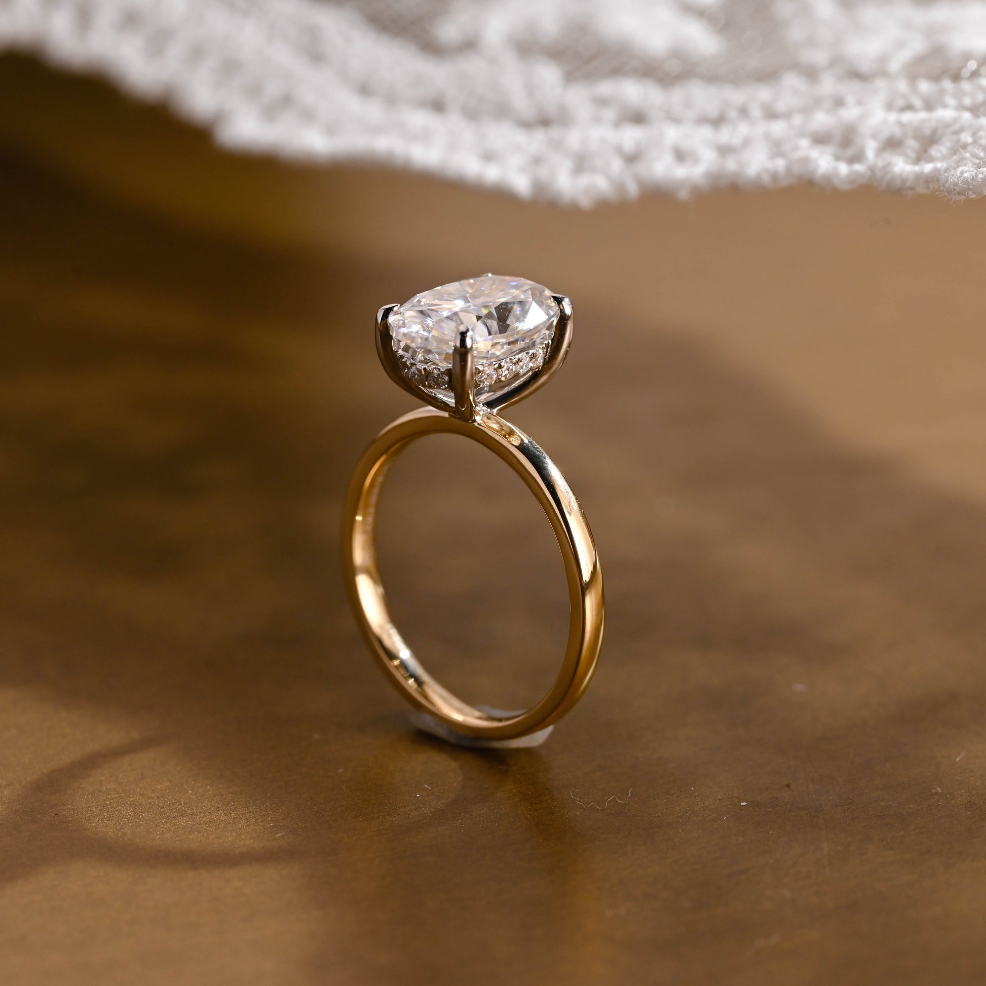 2 CT Emerald Pave Moissanite Engagement Ring