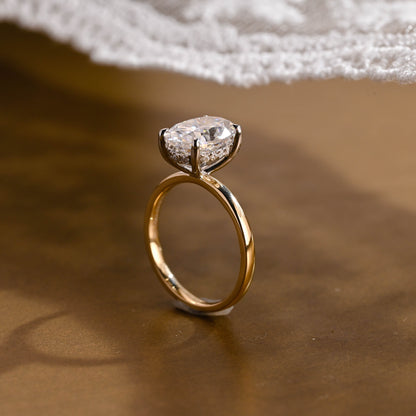 2 CT Emerald Pave Moissanite Engagement Ring