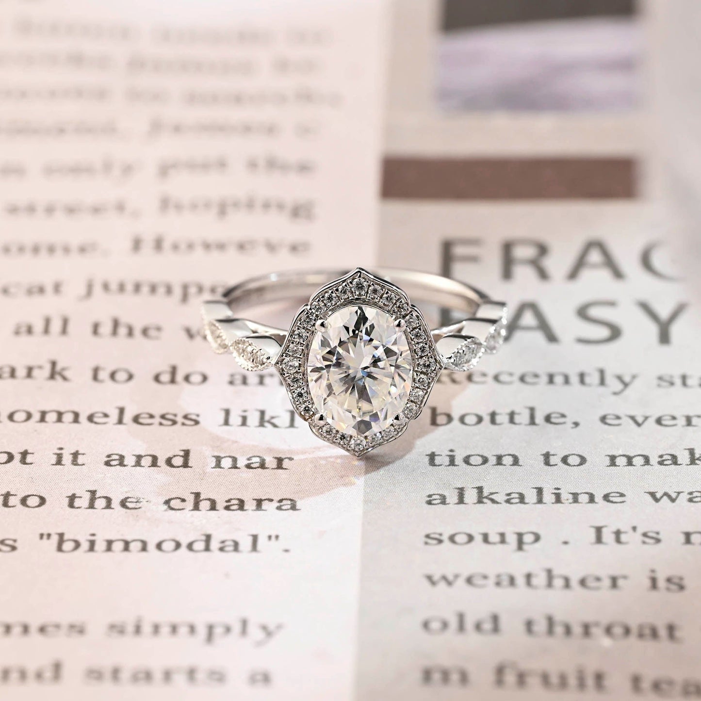2 CT Emerald Pave Moissanite Engagement Ring