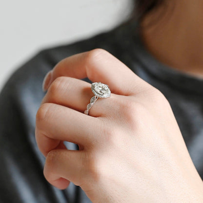 2 CT Emerald Pave Moissanite Engagement Ring