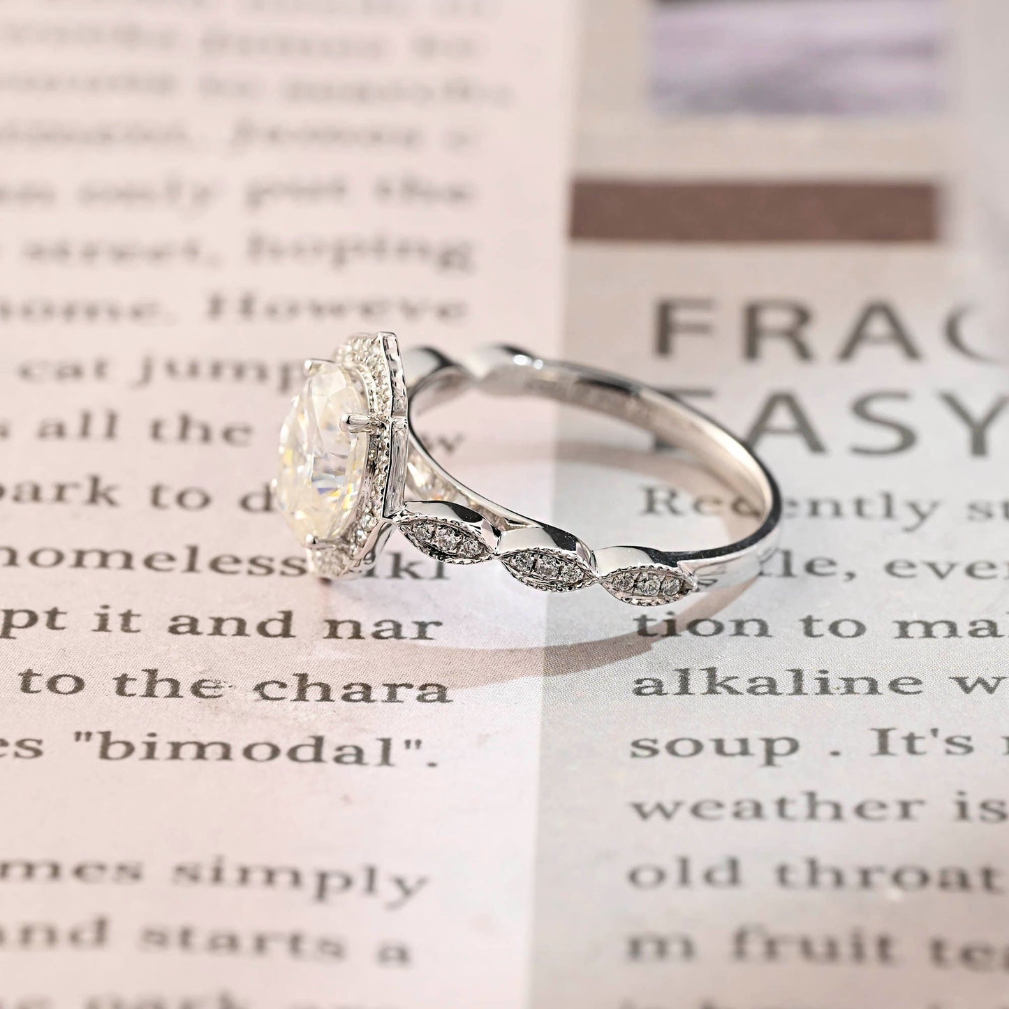 2 CT Emerald Pave Moissanite Engagement Ring