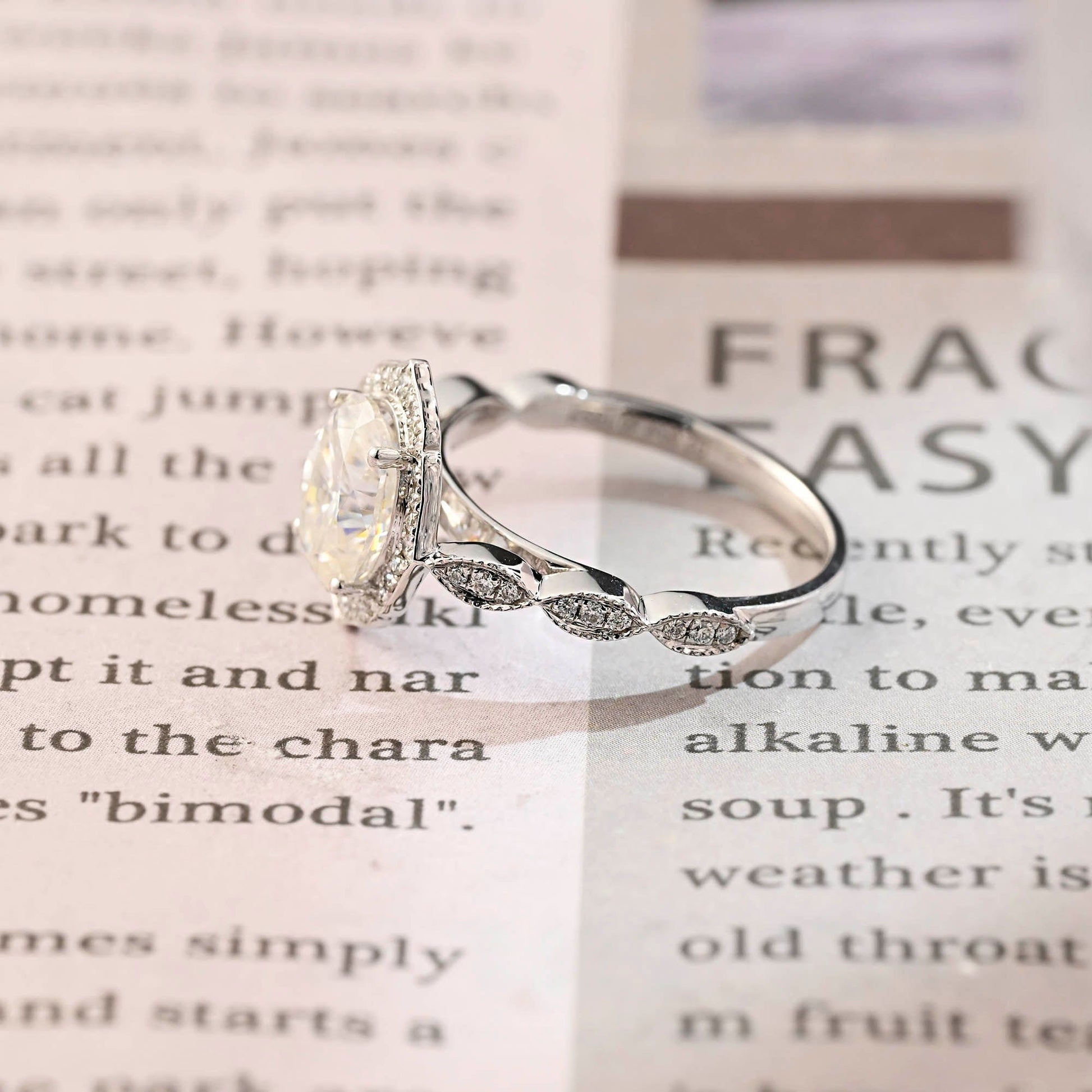 2 CT Emerald Pave Moissanite Engagement Ring