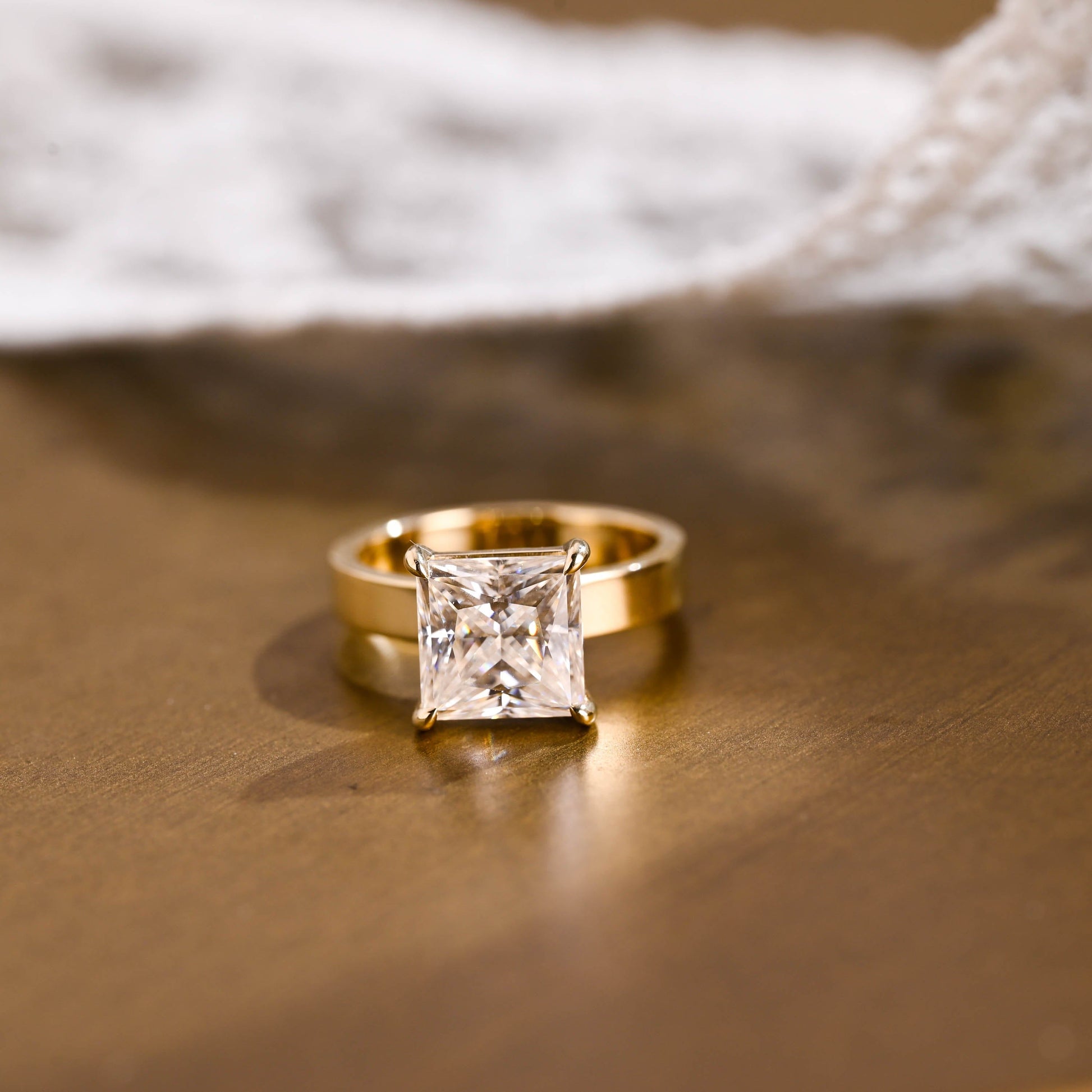 2 CT Emerald Pave Moissanite Engagement Ring