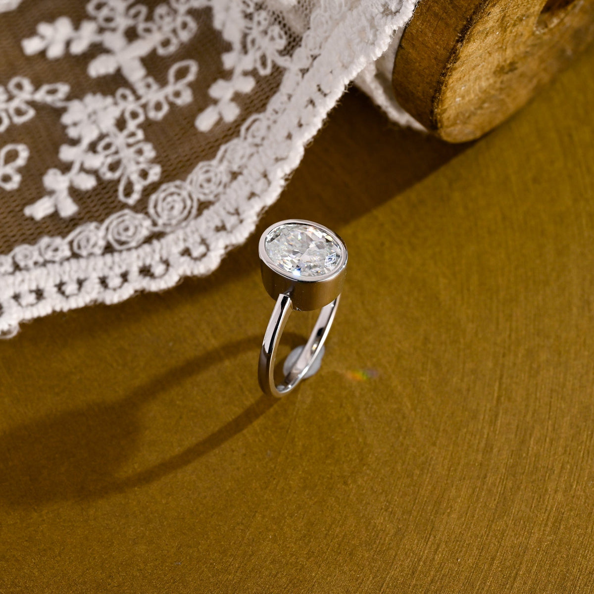 2 CT Emerald Pave Moissanite Engagement Ring