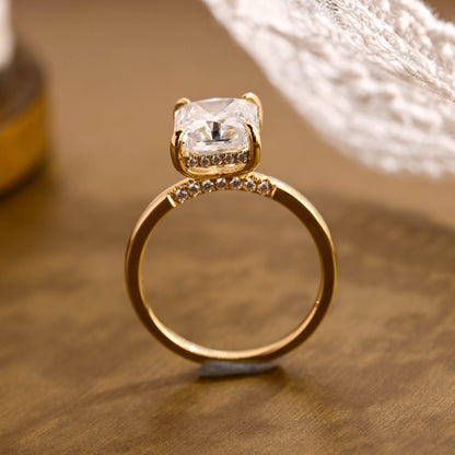 2 CT Emerald Pave Moissanite Engagement Ring