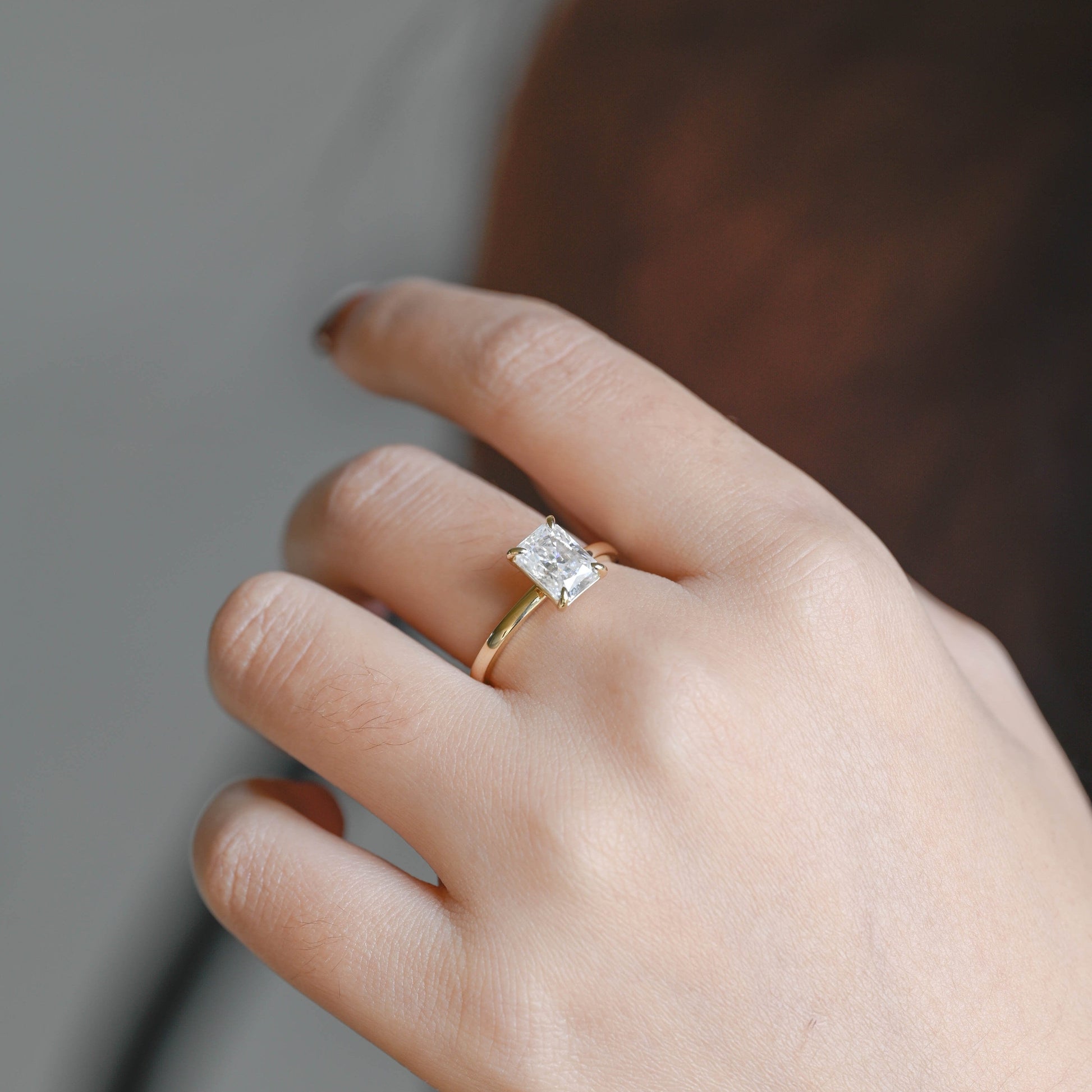 2 CT Emerald Pave Moissanite Engagement Ring