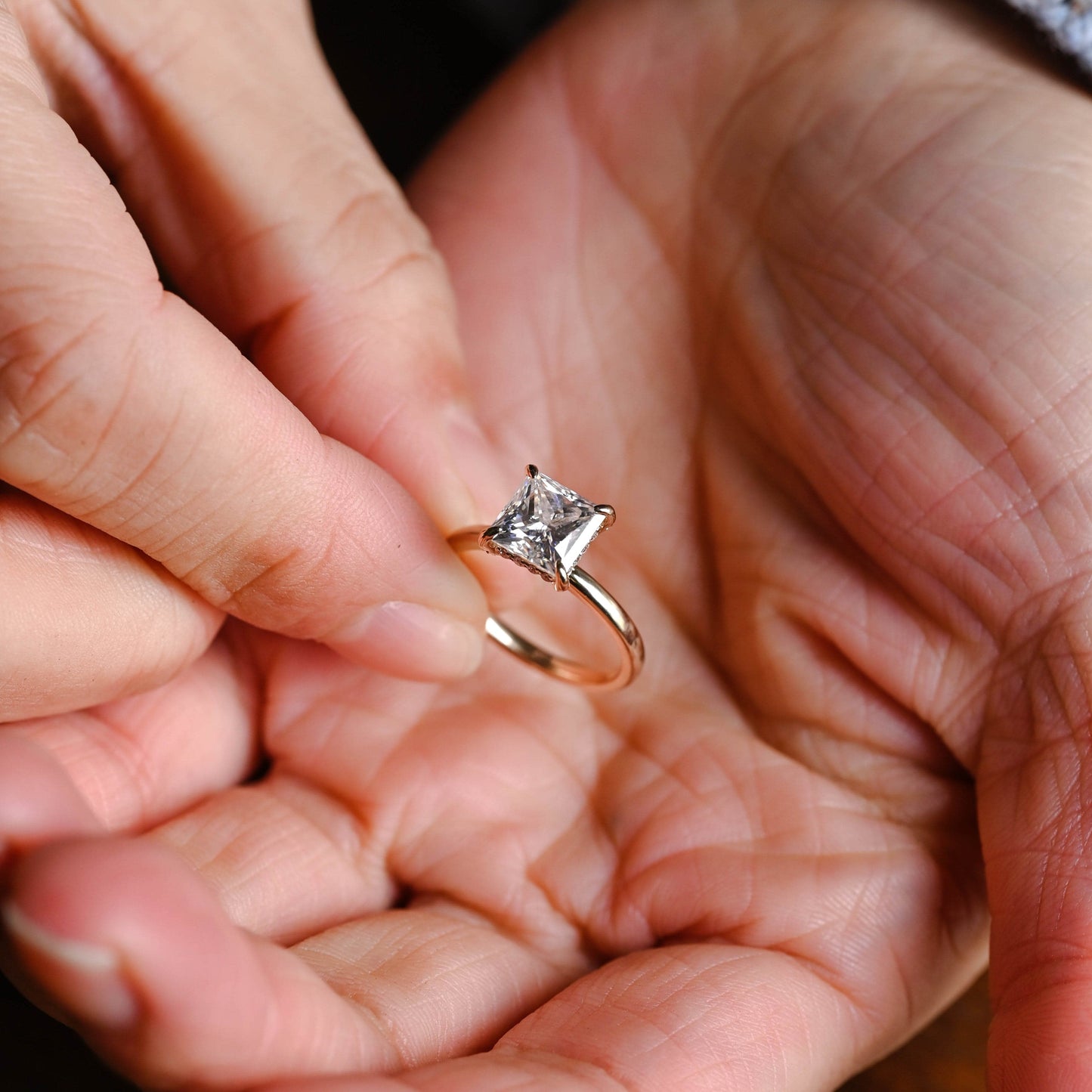 2 CT Emerald Pave Moissanite Engagement Ring