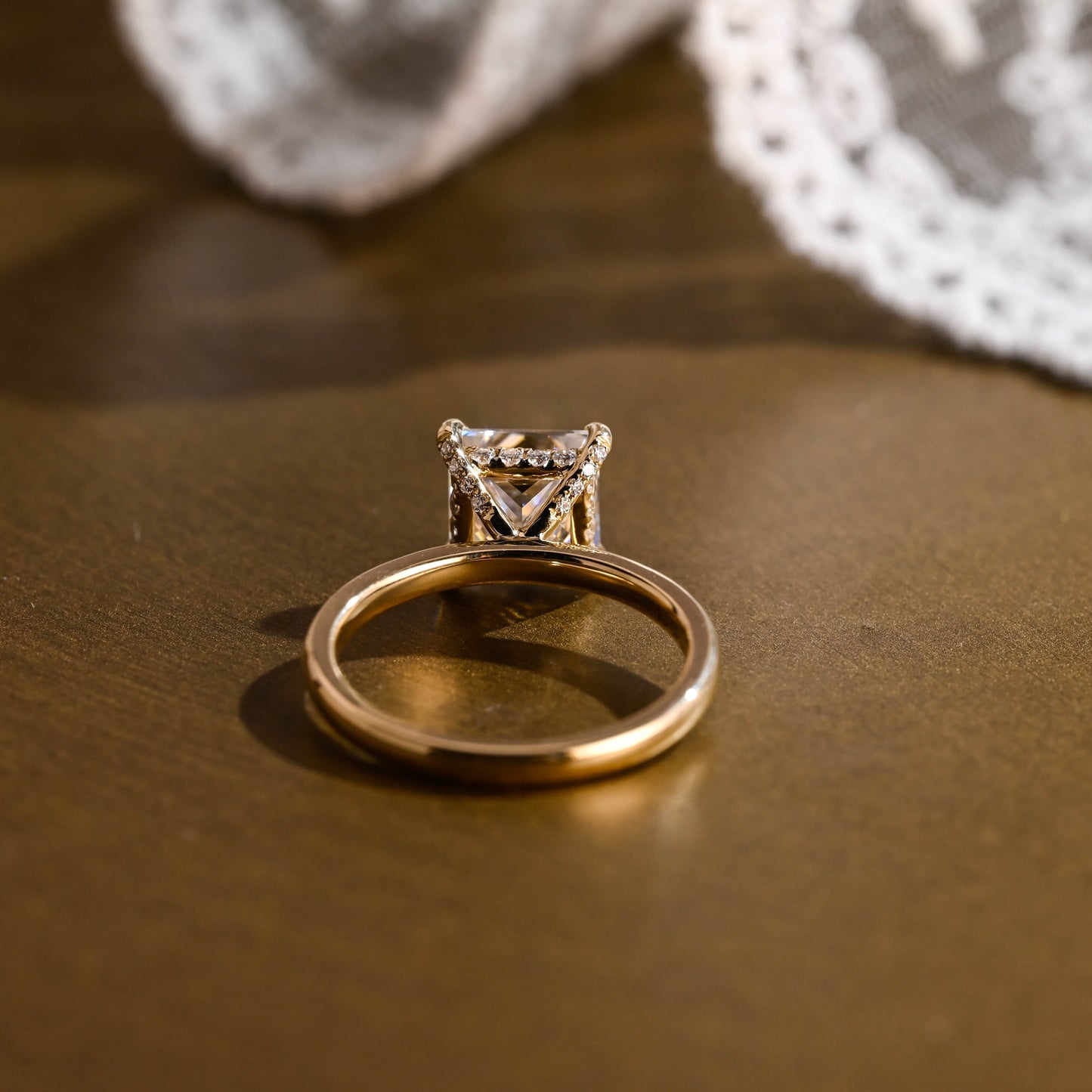 2 CT Emerald Pave Moissanite Engagement Ring