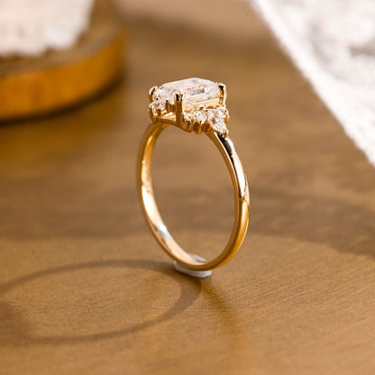 2 CT Emerald Pave Moissanite Engagement Ring