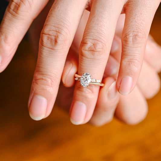 2 CT Emerald Pave Moissanite Engagement Ring