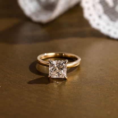 2 CT Emerald Pave Moissanite Engagement Ring