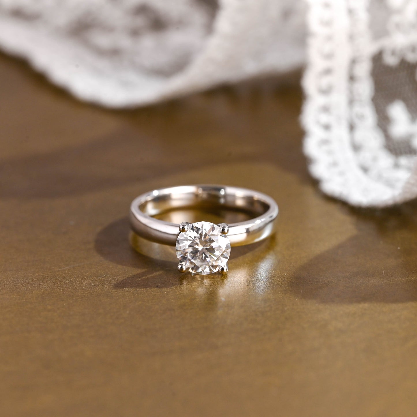 2 CT Emerald Pave Moissanite Engagement Ring